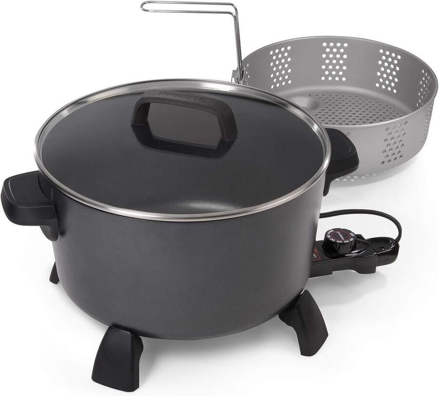 Grote 10-Liter Keukenpan XL Stoomkoker Multi-Cooker Zwart
