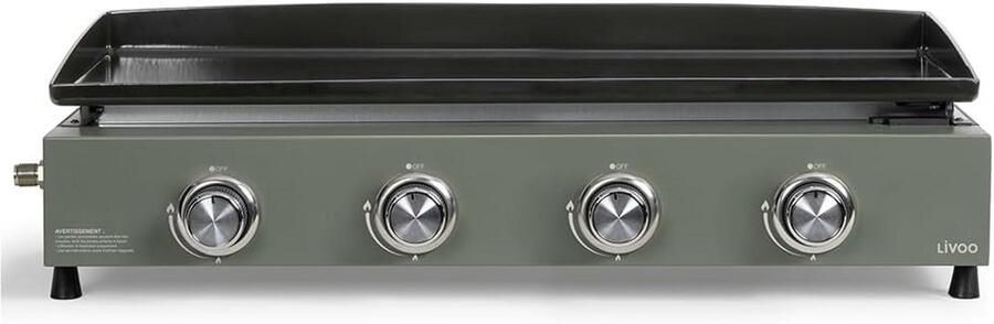 Gas Plancha Bakplaat Grill Buiten Koken 4 RVS Branders 78.5 x 34.5 cm Groen