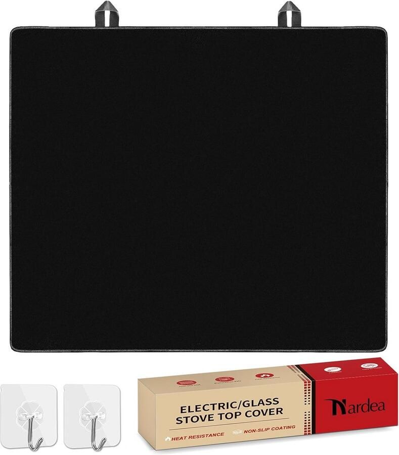 Grote Afdekplaat voor Inductie- en Keramische Kookplaten Hittebestendige Beschermmat Zwart 61x53 cm