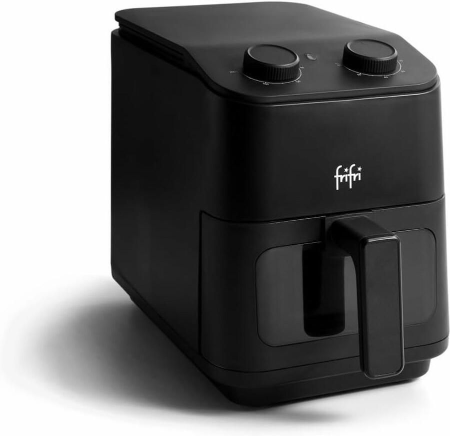 Grote Airfryer Slim 5L met Cycloontechnologie Keramische Mand en Kijkvenster