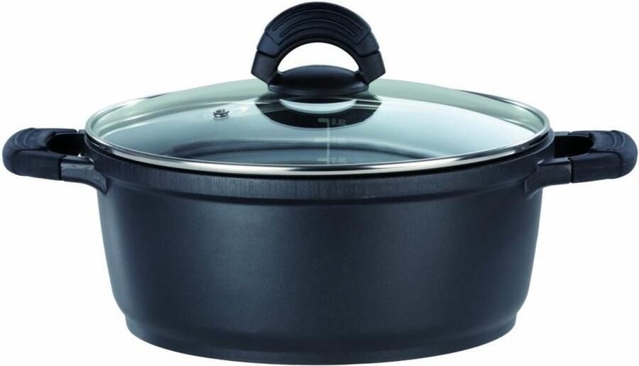 Grote Aluminium Kookpan (4 6L) met Glas Deksel Geschikt voor Inductie