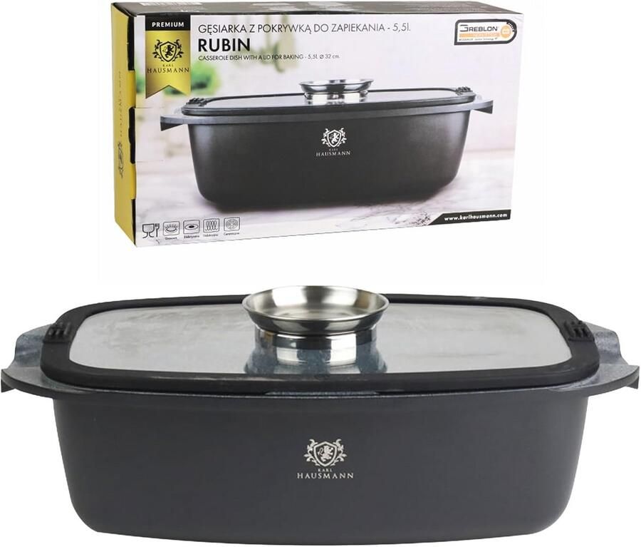 Grote Aluminium Kookpan met Deksel 5 L Geschikt voor Inductie en Alle Warmtebronnen Soeppan en Braadpan met Siliconen Handgrepen