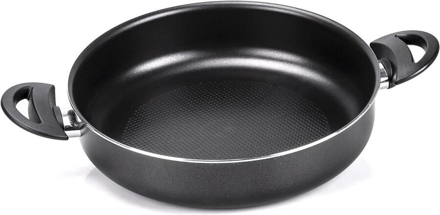 Grote aluminium pan met 2 handgrepen 28 cm geschikt voor alle kookplaten inclusief inductie