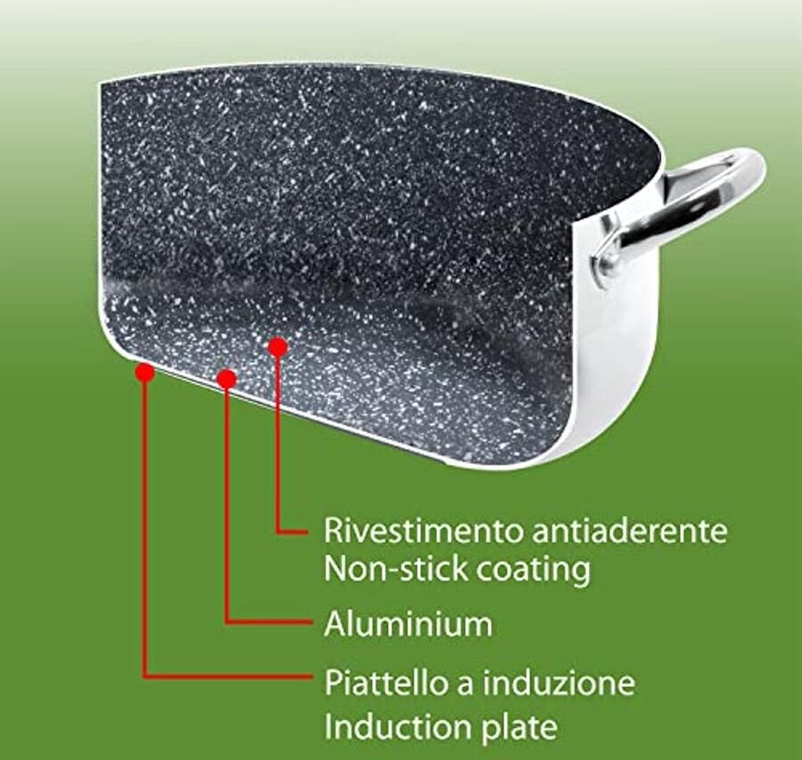 Grote anti-aanbak kookpan 30 cm voor inductie Geschikt voor grote gezinnen