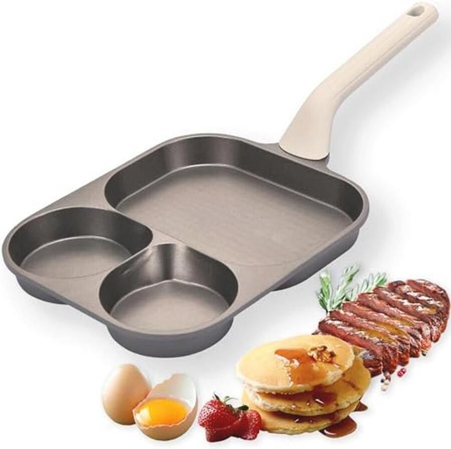 Grote antiaanbak omeletten- en pannenkoekenpan voor inductie en gas