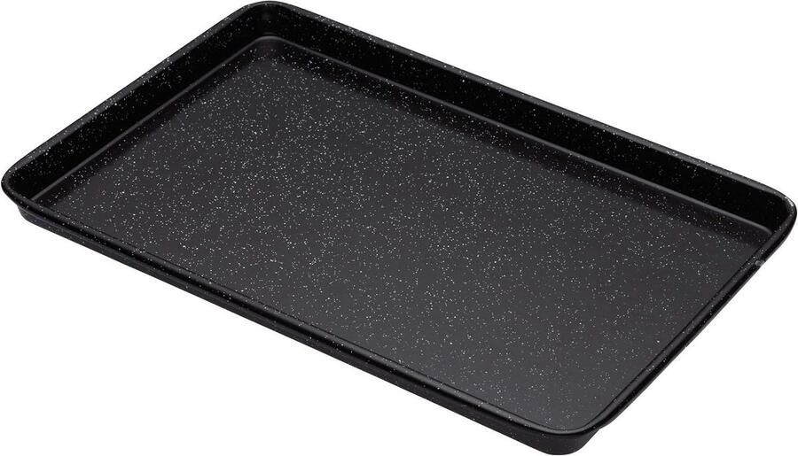 Grote Bakplaat Ovenplaat Vangplaat Gelijkmatig Bakken Krasbestendig Emaille 39 x 27 cm Zwart