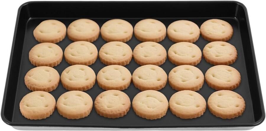 Grote Bakplaat Rechthoekig 60x40 cm Zwart – Anti-aanbaklaag voor Koekjes Taart en Pizza