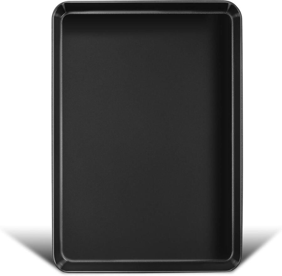 Grote Bakplaat van Koolstofstaal 40.5 x 30.5 x 2.5 cm Antiaanbaklaag Geschikt voor Bakken Koken en Serveren Makkelijk Schoon te Maken en Roestvrij