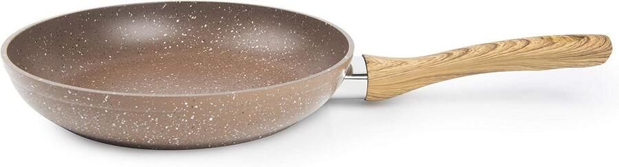 Grote Braadpan 28 cm met Antiaanbaklaag Gesmeed Aluminium en Houtlook Handvat