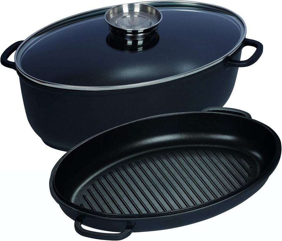 Grote Braadpan 8 Liter met Anti-aanbaklaag en Dubbel Deksel Geschikt voor Inductie