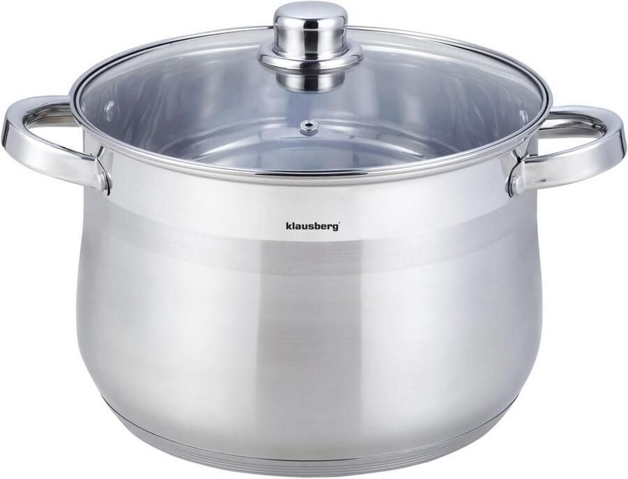 Grote Braadpan Stoofpan Deksel Langzaam Garen Roestvrij Staal 13 Liter Zilverkleurig