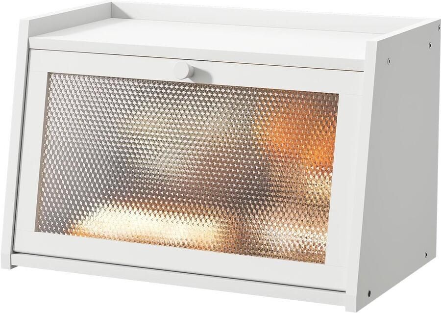 Grote Brooddoos Brood Opslag Keuken Organiseren Met Rustiek Venster 41.9 x 24.9 x 26.9 cm Zwart