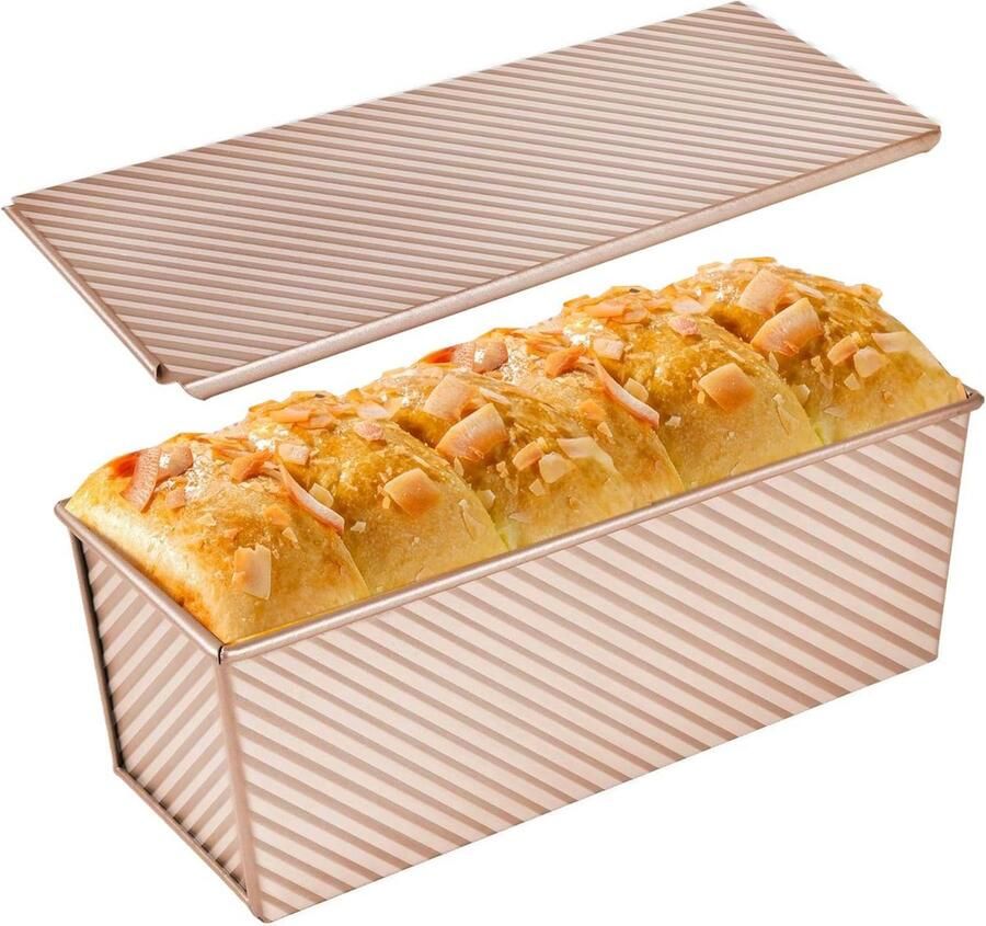 Grote Broodpan met Deksel Non-Stick Pullman Bakvorm voor 1000 Gram Deeg