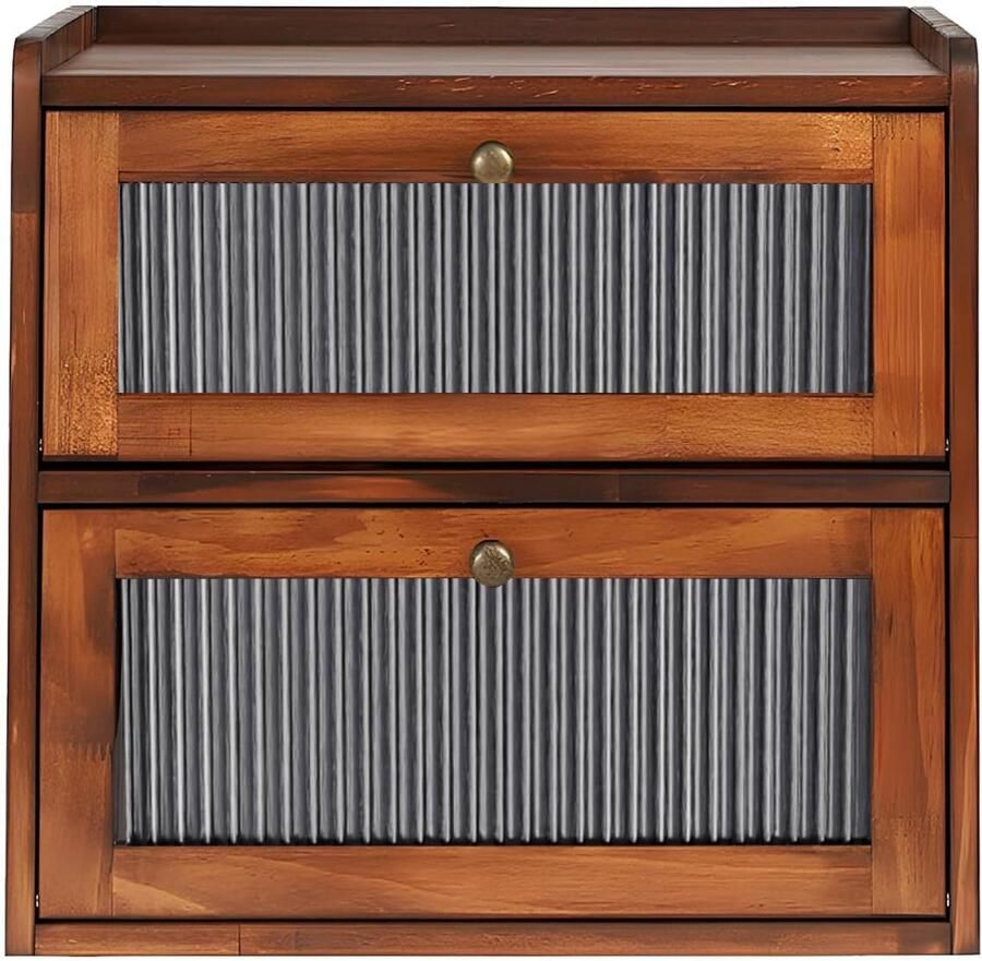 Grote Broodtrommel van Bamboe met 2 Lagen en Kijkraam Houdt Brood en Gebak Vers