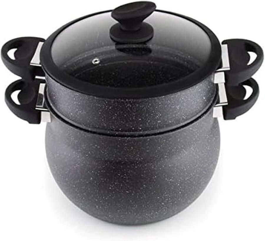 Grote Couscouspan met Stoompan en Glazen Deksel 12 Liter Geschikt voor Alle Warmtebronnen Inclusief Inductie