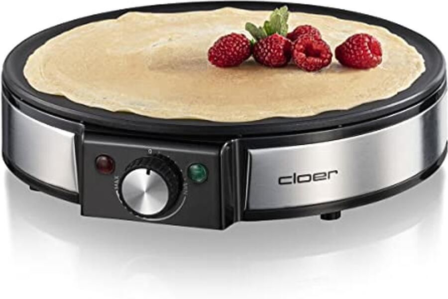 Grote Crêpes Maker voor Hartige en Zoete Crêpes Ø 30 cm 1200 W Antiaanbaklaag Inclusief Deegverdeler en Pannenwisser