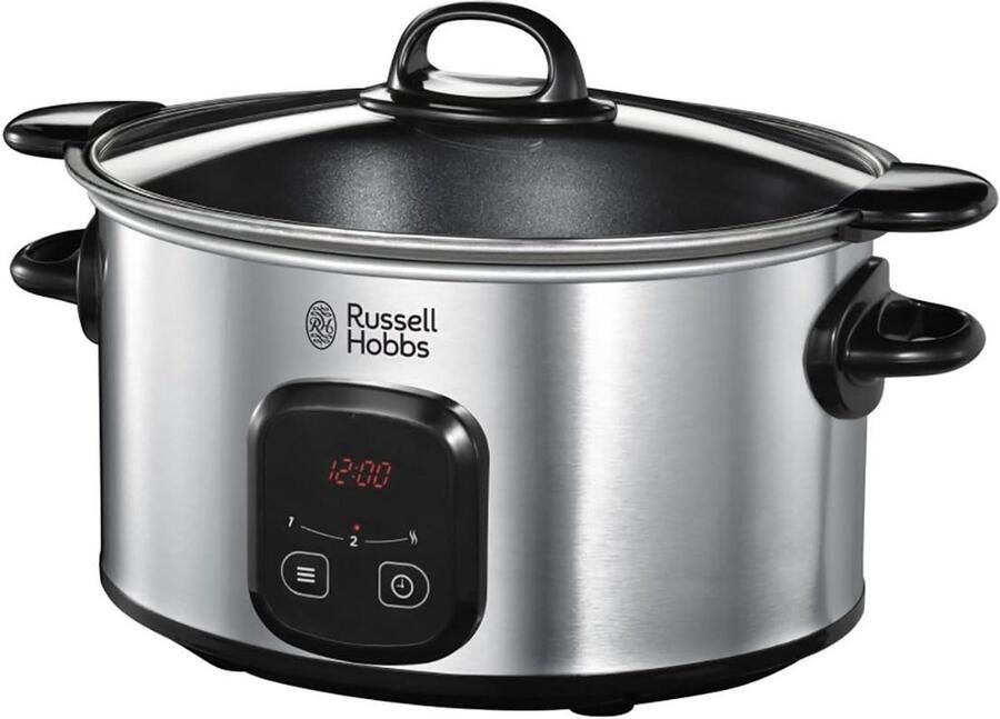 Grote Digitale Slowcooker 6 Liter met Aanbraden Pan en Timer