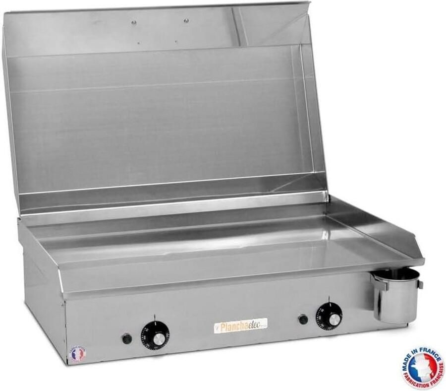 Grote Elektrische Bakplaat voor 10 Personen RVS Grillplaat met Deksel en Thermostaat