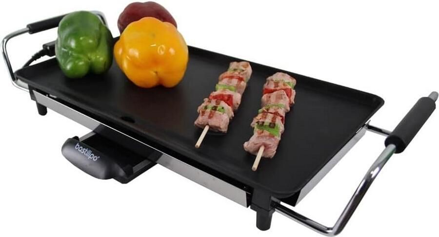 Grote Elektrische Tafel Grillplaat met Antiaanbaklaag 2000W Inclusief Vetopvangbak