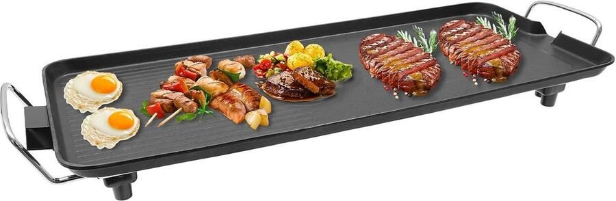 Grote Elektrische Tafelgrill met Antiaanbaklaag en Thermostaat voor 6 Personen