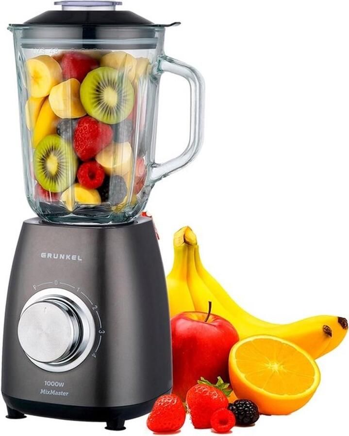Grote Familie Blender Krachtige Mixer Smoothies Maken 1000 Watt Vermogen 1.5 Liter Inhoud Zwart
