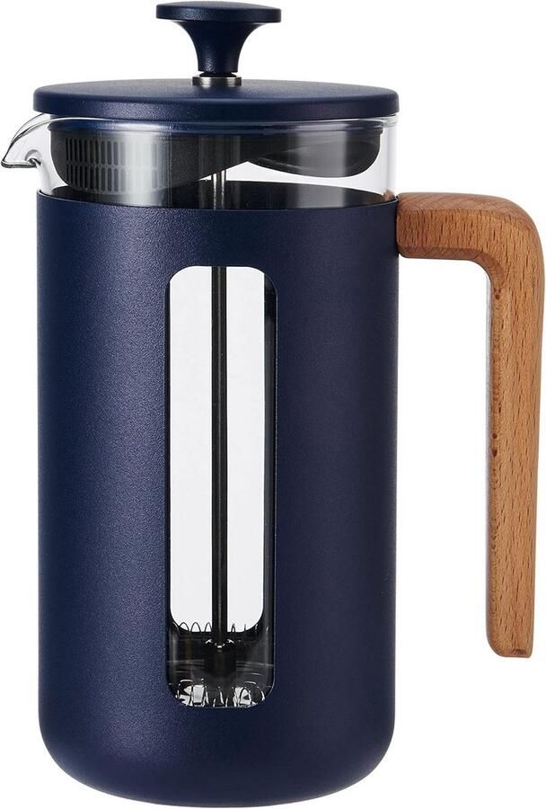 Grote French Press Koffiezetapparaat 8 Kopjes 1L Hittebestendig Glas en RVS