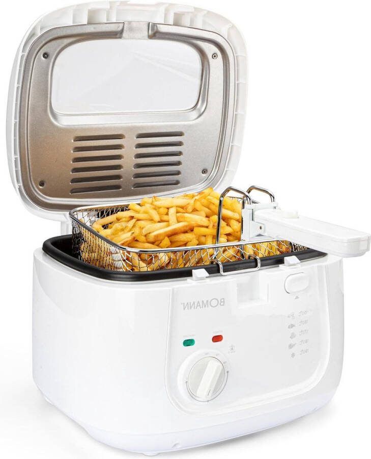 Fryer geur- en vetfilter verstelbare thermostaat grote frituurmand 1800 W Cool Touch-behuizing wit
