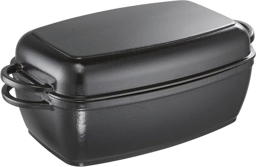 Grote Gietijzeren Braadpan 32 cm met Grillbodem voor Vlees en Stoofgerechten