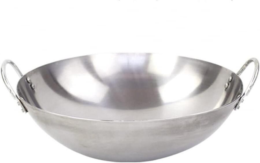 Grote Gietijzeren Wok Dubbele Oor Wok Thuis Koken IJzeren Kookgerei 36cm tot 60cm Zwart