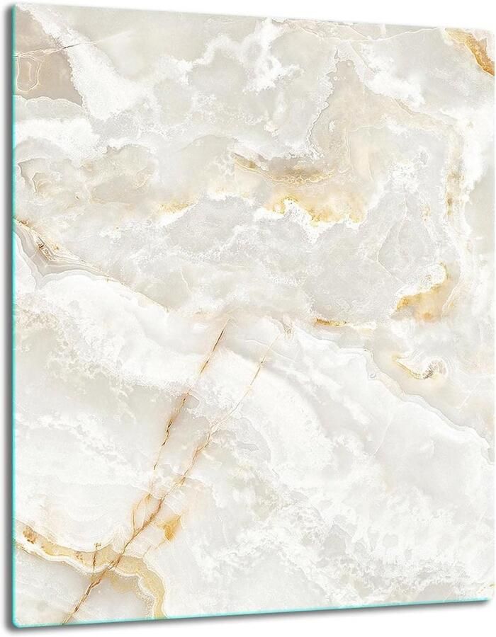 Grote Glazen Kookplaat Afdekplaat 40x52 cm Spatbescherming & Snijplank Marmer Design