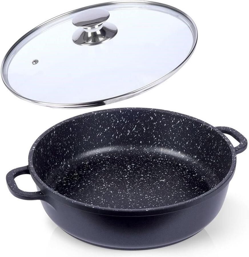 Grote Graniet Koekenpan Stoofpan 28 cm Geschikt voor Gas & Inductie
