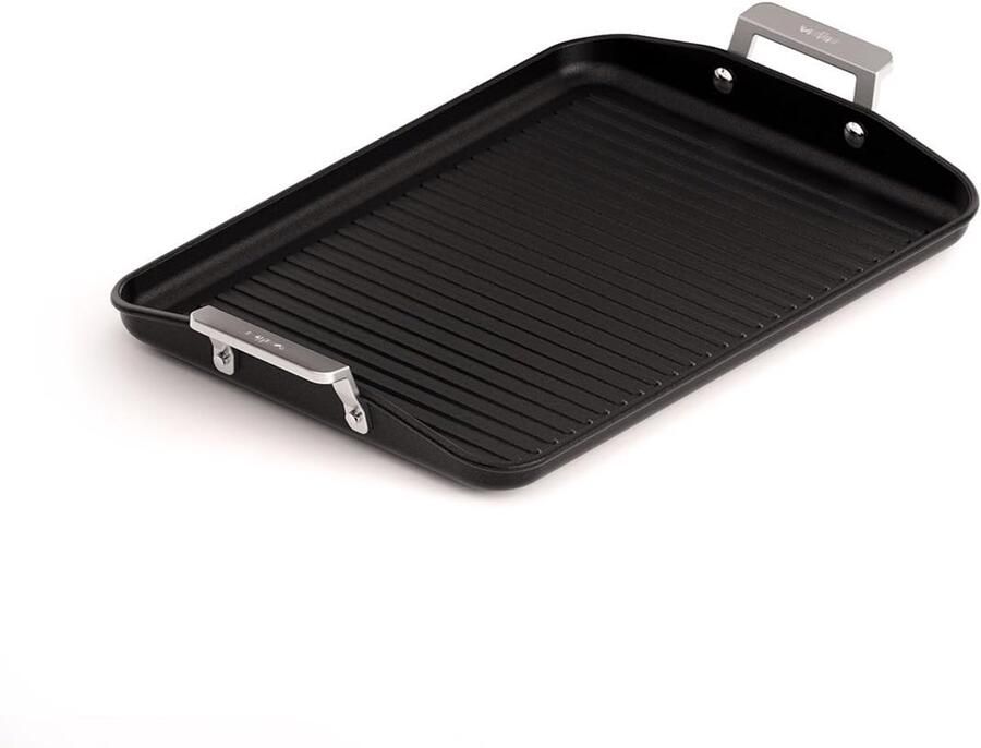 Grote Grillpan Rechthoekig 34x25 cm Stevig Gegoten Aluminium Geschikt voor Alle Warmtebronnen