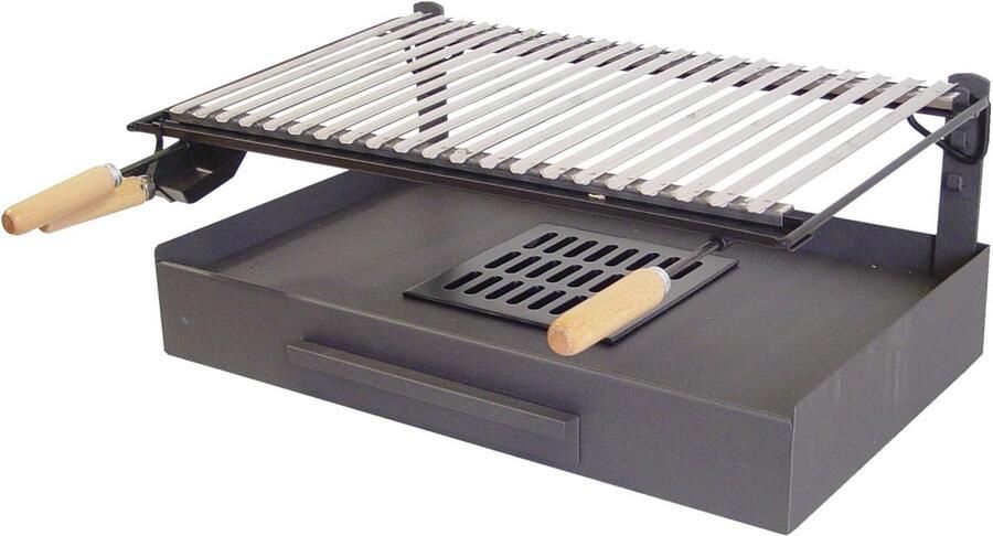 Grote Grillplaat met RVS Rooster voor Buiten Koken