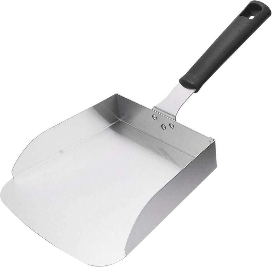 Grote Grillplaat Spatel Keuken spatel Voedsel verplaatsen Rechte randen 39 x 20 cm Zilver