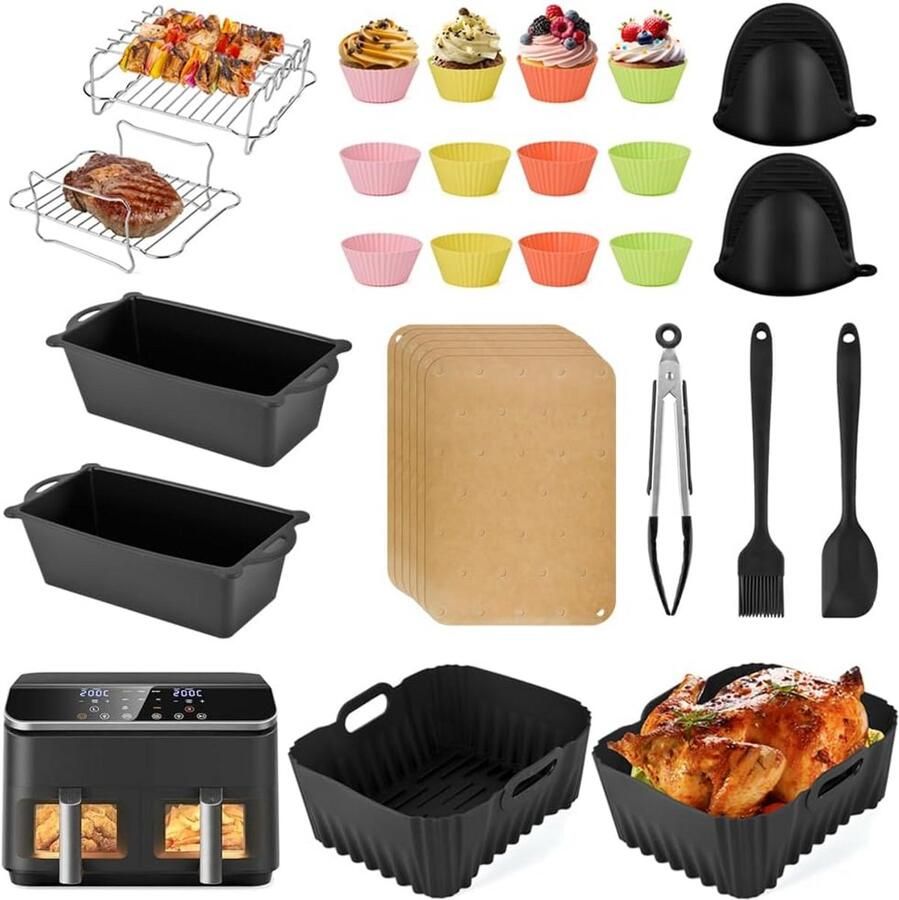 Grote Herbruikbare Airfryer Accessoires Set voor Dual Zone Modellen