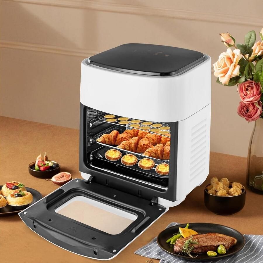 Grote Heteluchtfriteuse 15L met Digitaal Touchscreen Gezond Frituren Grillen en Drogen