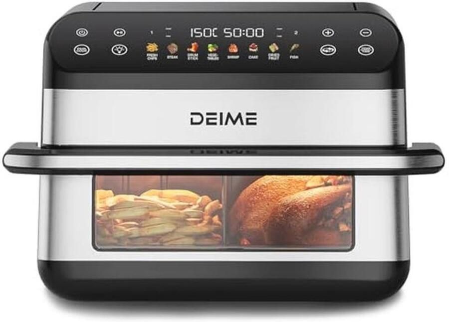 Grote heteluchtfriteuse 5 liter met 5 kookfuncties en temperatuurregeling