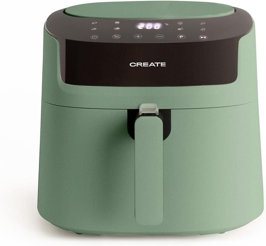 Grote Heteluchtfriteuse 6 2 Liter Saliegroen met Timer en LCD