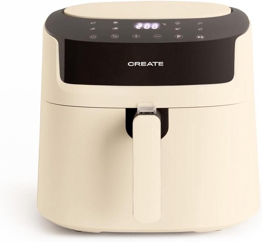 Grote Heteluchtfriteuse 6.2 Liter Crèmewit met Timer en LCD