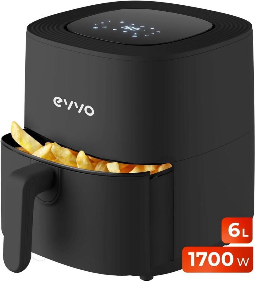 Grote Heteluchtfriteuse 6L 1700W Multifunctioneel met Dual Cyclone Technologie
