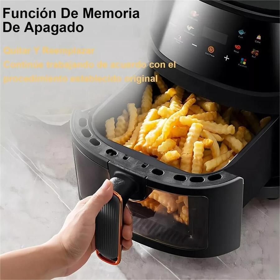 Grote heteluchtfriteuse 8L 2400W Programmeerbare Crispy Airfryer Oven
