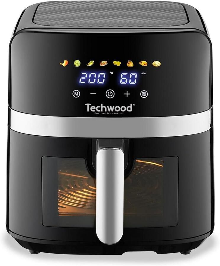 Grote Heteluchtfriteuse 8L Zonder Olie met Digitaal Touchscreen en 8 Programma's