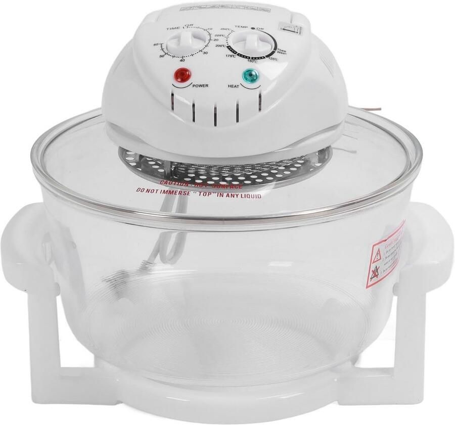 Grote Heteluchtfriteuse met Glazen Pan 12L Olievrij Koken