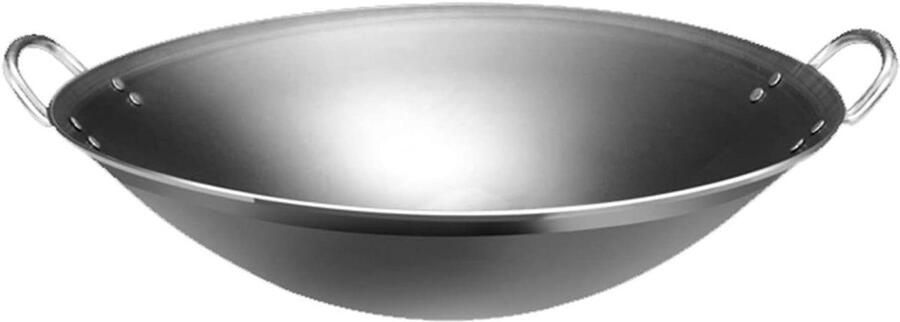 Grote ijzeren wok Dubbele oorwok Commercieel koken Roest niet snel 50 x 50 x 16 cm