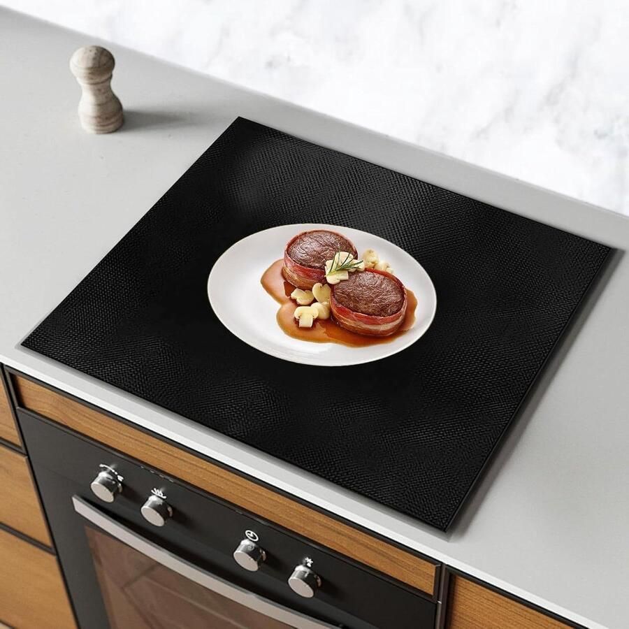 Grote Inductie Kookplaat Protector Mat Siliconen 60x52cm Waterdicht Kookplaat Scratch Protector Hittebestendig Zwart