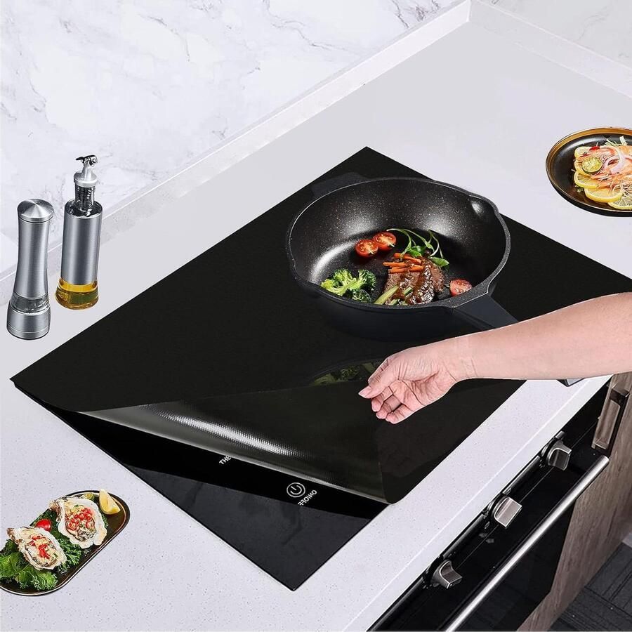 Grote inductiekookplaat beschermmat 52 x 78 cm siliconen hittebestendig krasbestendig beschermkussen krasbescherming