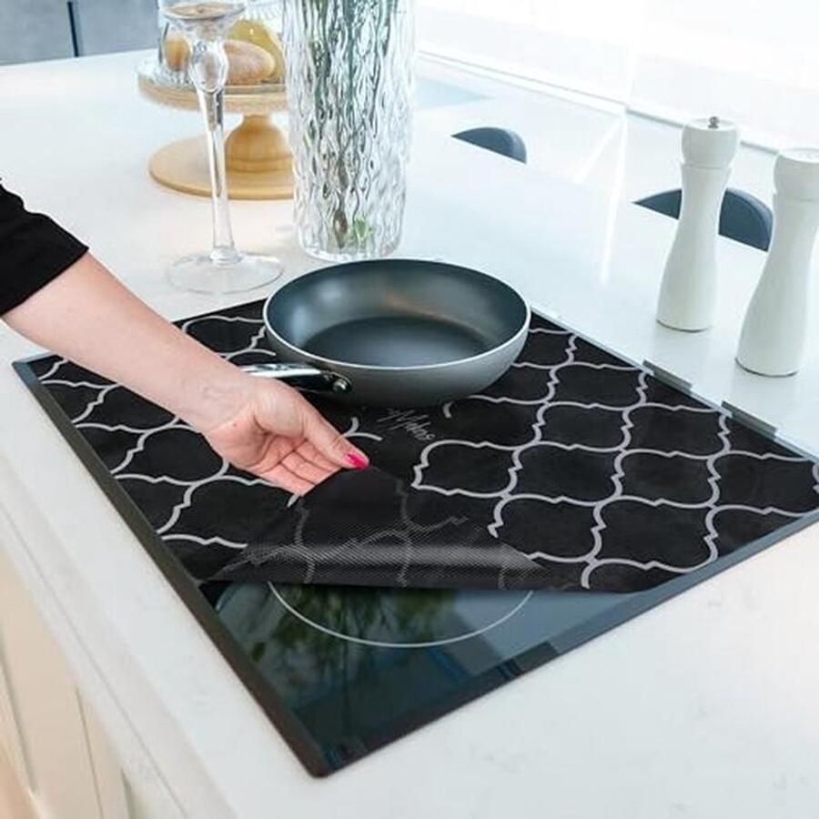 Grote Inductiekookplaat Beschermmat 61 x 53 cm Hittebestendige Siliconen Kookplaathoes Antislip & Eenvoudig te Reinigen