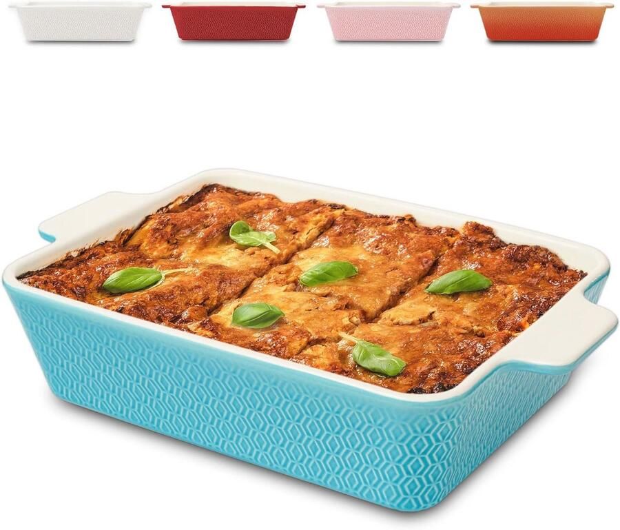 Grote keramische koekenpan extra hoge rand anti-aanbaklaag en krasbestendig vierkant