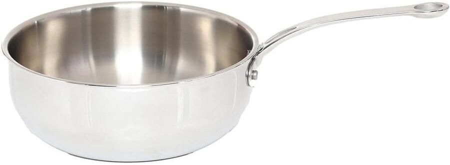 Grote Koekenpan 24 cm Roestvrij Staal Tri-Ply Energiezuinig Koken