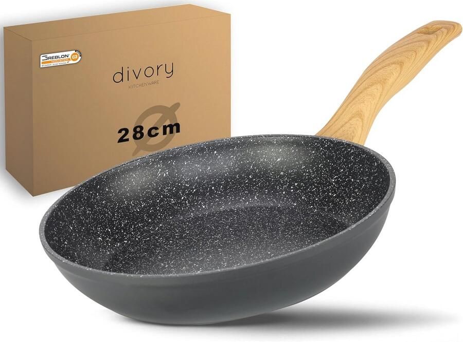 Grote Koekenpan 28cm met Afneembare Steel en Inductie Geschikt